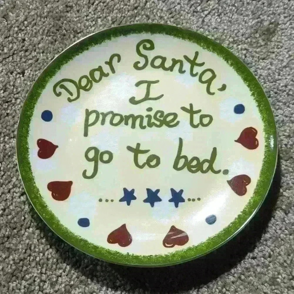 Dear Santa I Promise To Go To Bed Plate - Picture 1 of 2
